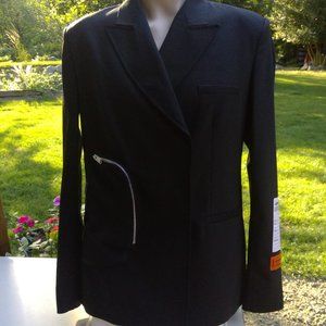 Heron Preston Women’s Blazer NWT Size 40 Black Logo QR Tag Made in Italy